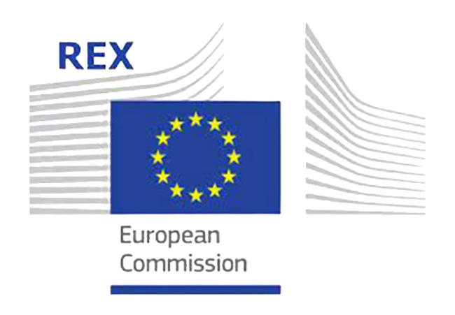 Logo of the European Commission featuring the EU flag and "REX" text, symbolizing European trade and regulation initiatives.